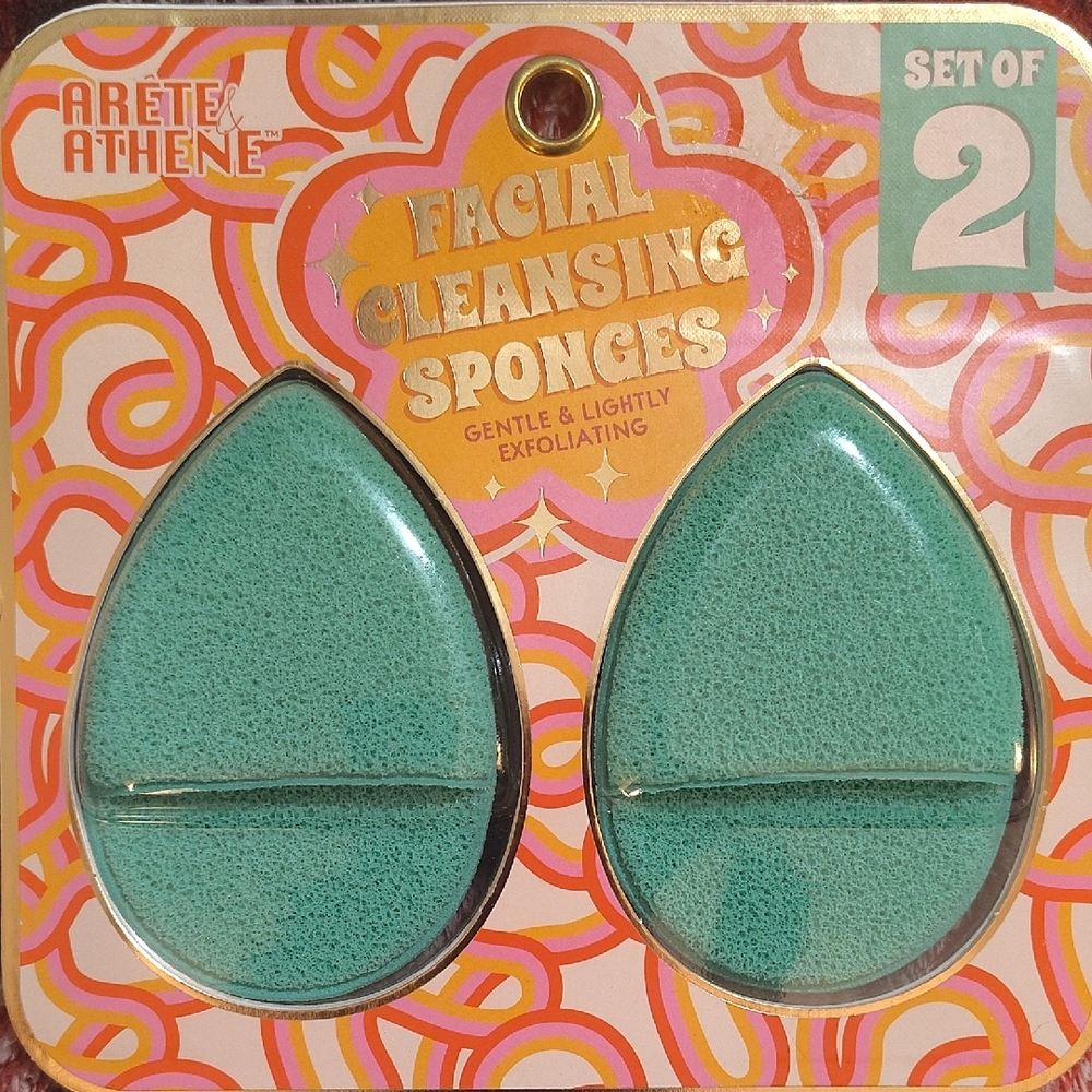 Facial Cleansing Sponges Set of 2 - Green